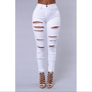 Slash jeans white size 5